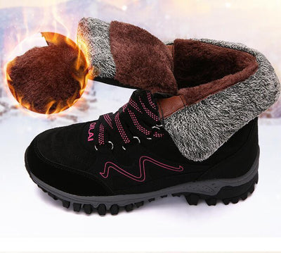 Autumn and winter outdoor snow boots female ski boots Travel boots hiking shoes in the tube warm and velvet cotton shoes