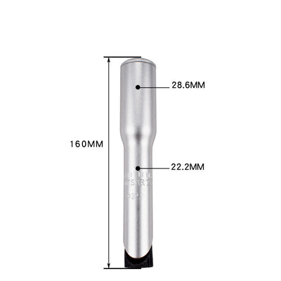 Precision metal tool with measurements of 160mm length and diameters of 28.6mm and 22.2mm for accurate fitting.