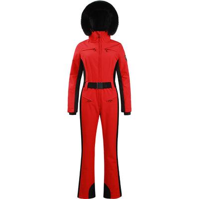 One-piece Ski Suit Female Professional Double-board Thickened Warm