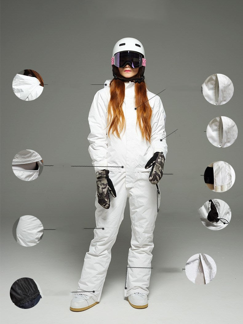 Detachable ski trouser suit