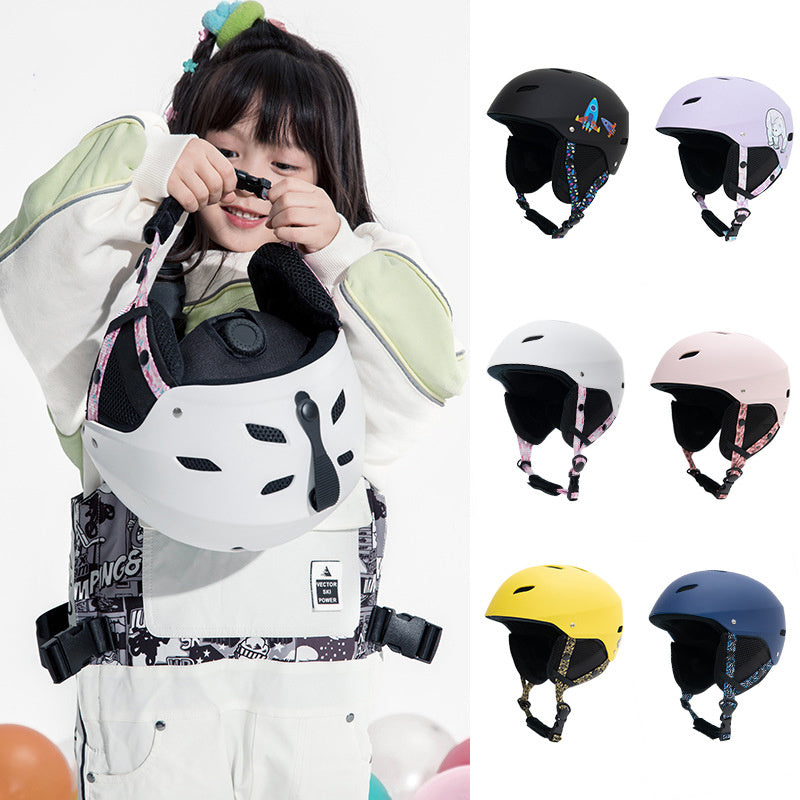 Child ski protective helmet