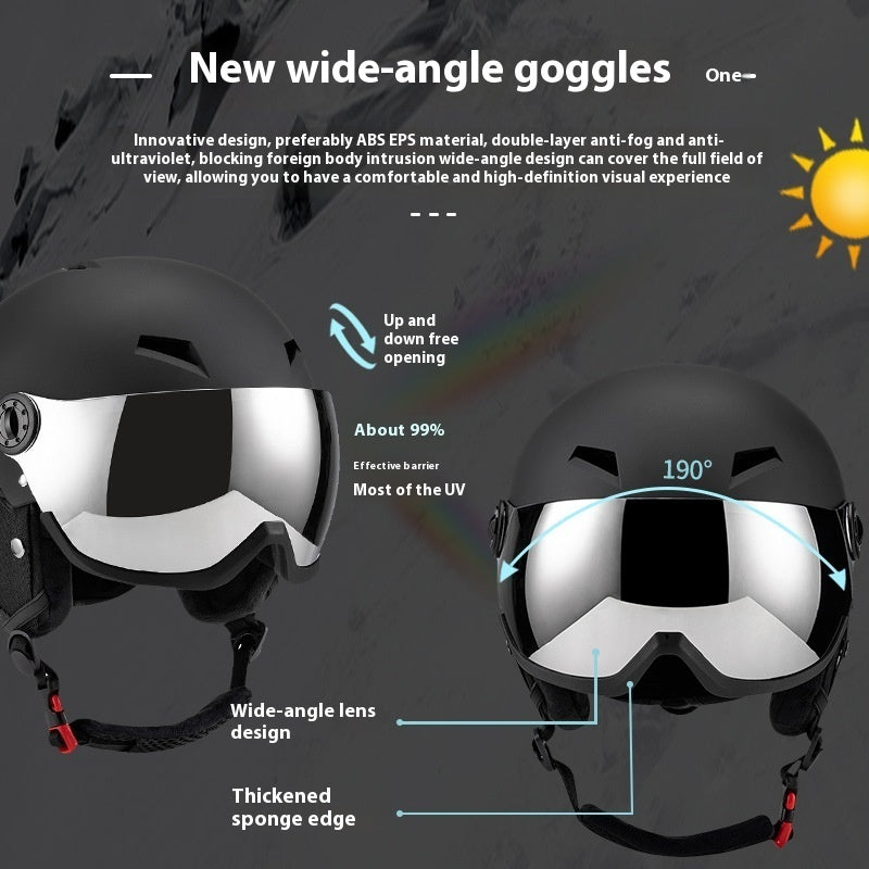 Warm Skiing Helmet Restraint Goggle Lenses