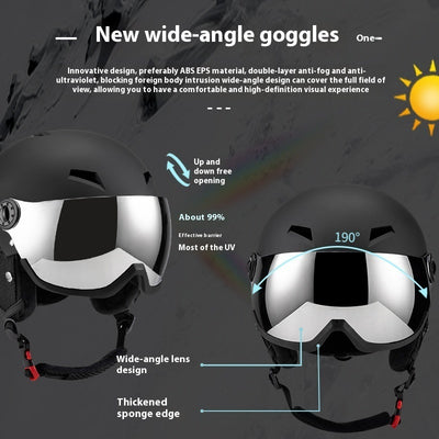 Warm Skiing Helmet Restraint Goggle Lenses