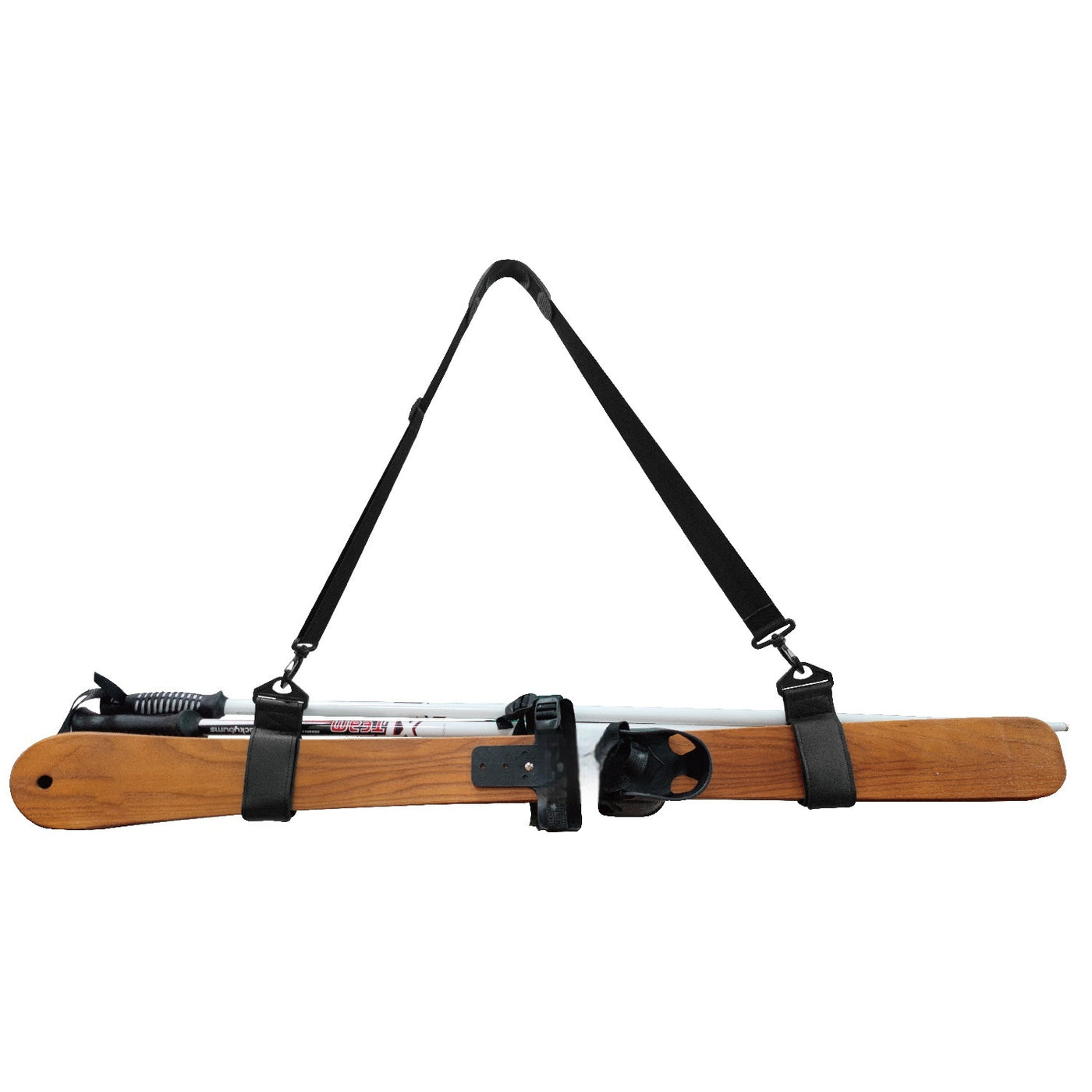 Leather Ski Portable Double-board Fixed Sled Adjustable Skateboard Shoulder Strap