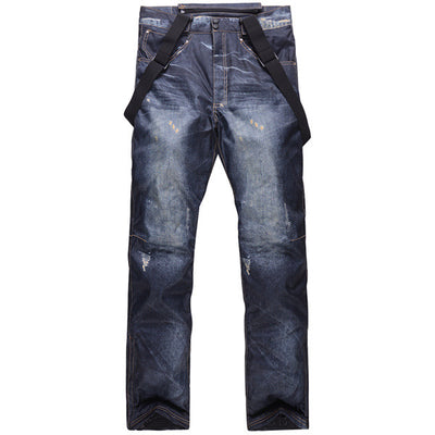 Denim Ski Pants Men's Single-Board and Double-Board Ski Pants