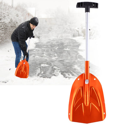 Aluminum Alloy Detachable Telescopic Winter Snow Ice Shovel Outdoor Kit Tool Orange