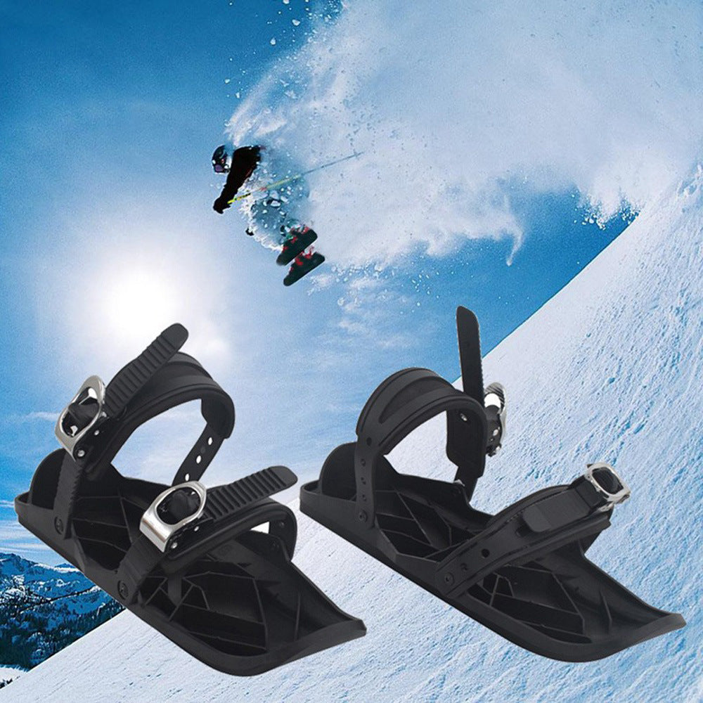 Mini Portable Outdoor Ski Boots With Double-board Adjustable Straps