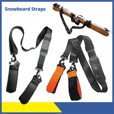 Leather Ski Portable Double-board Fixed Sled Adjustable Skateboard Shoulder Strap