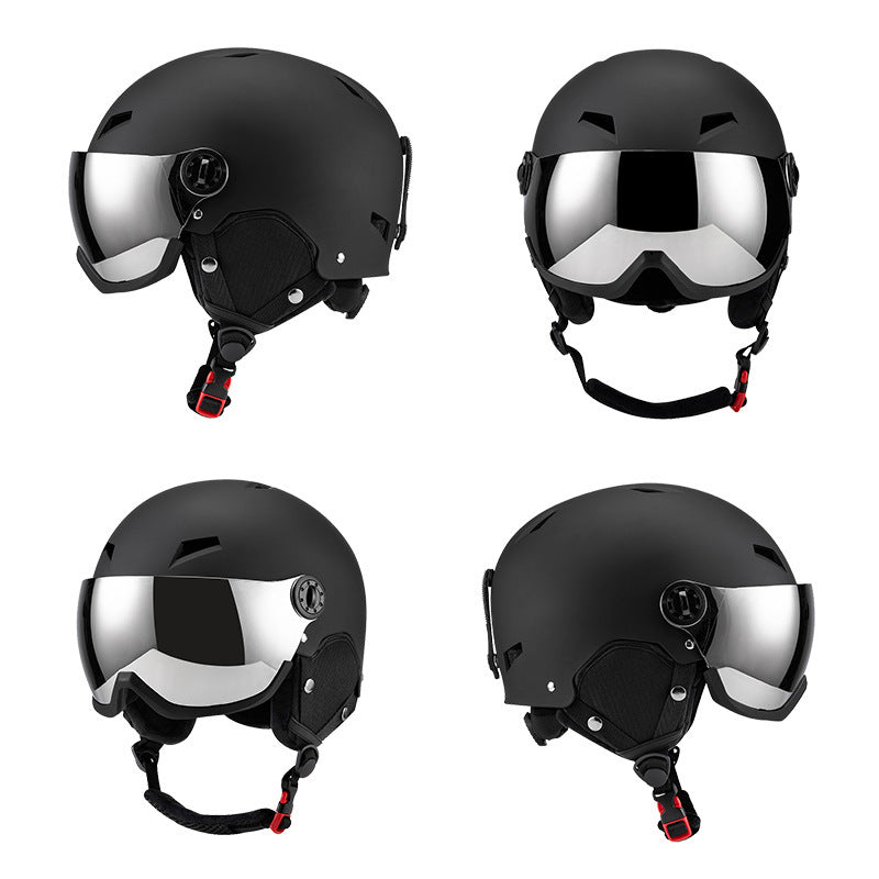 Warm Skiing Helmet Restraint Goggle Lenses