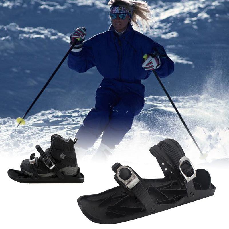 Mini Portable Outdoor Ski Boots With Double-board Adjustable Straps