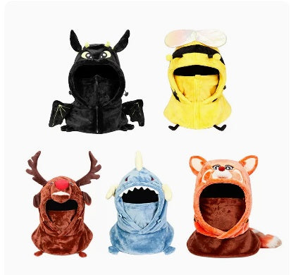 Snowboarding Helmet Hat Set Cartoon Ski Mask Helmet Decoration