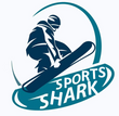 Logo of Sports Shark featuring a snowboarder in action against a blue background.